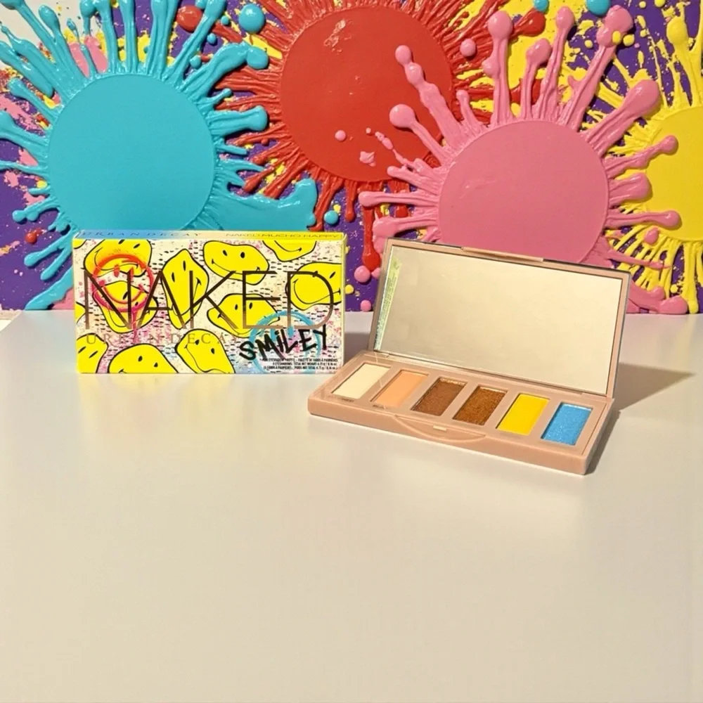 💙💛URBAN DECAY x SMILEY💙💛Mini Naked Mucho Happy 6 Shade Eyeshadow Palette/NIB